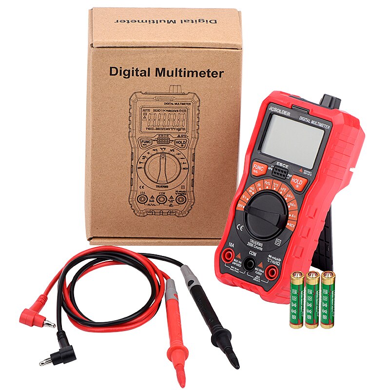 JCD di saldatura kit di ferro con multimetro Digitale 6000 conta Auto Ranging AC/DC tester di tensione Flash luce di saldatura del ferro strumento di saldatura: 80W 220V / Rosso / EU