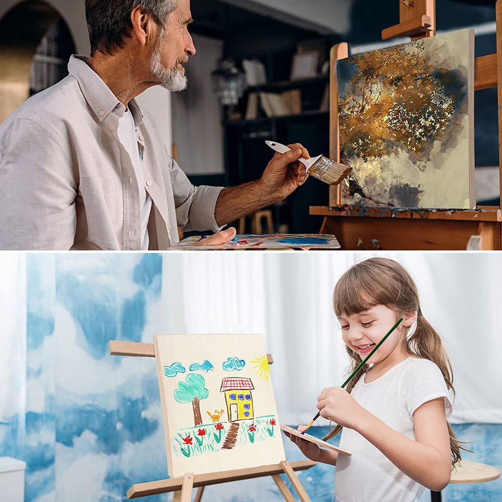 4PCS Picture Frame Wooden Canvas Painting Board Unfinished Cradle Panels 30x30cm For Kids Arts Craft Drawing DIY Wall Decor