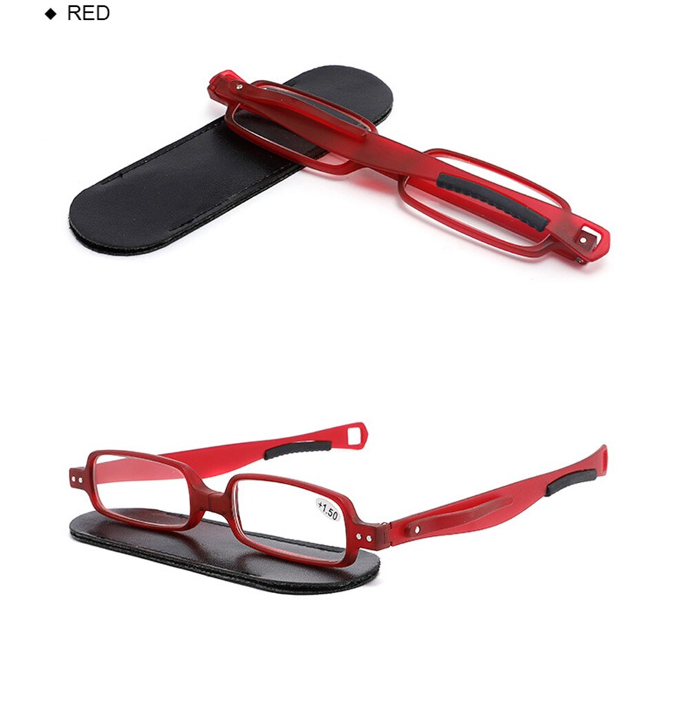 Ienjoy lesebriller tr briller for menn kvinner briller herre lesebriller sammenleggbare med etui  +1.0 +1.5 +2.0 +2.5 +3.0: +150 / Rød