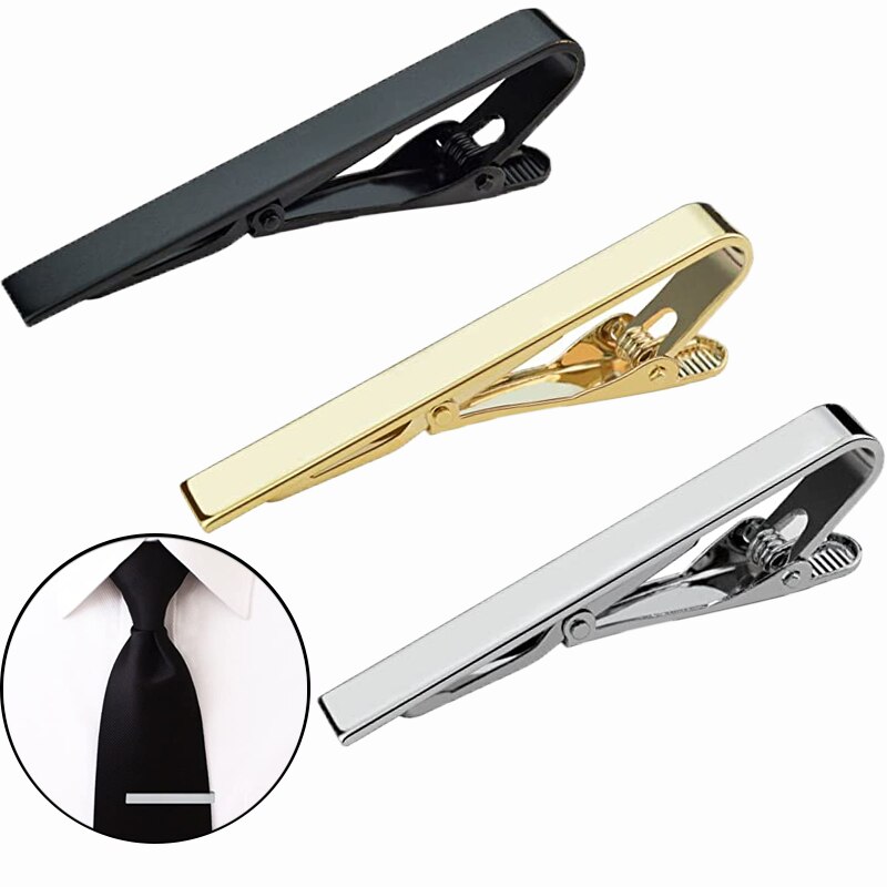 Stijlvolle Koperen Mannen Zakelijke Zwarte Metalen Dasspeld Clips Eenvoudige Dasspeld Prachtige Bruiloft Mode Sieraden Accessoires Tie Pin Bar