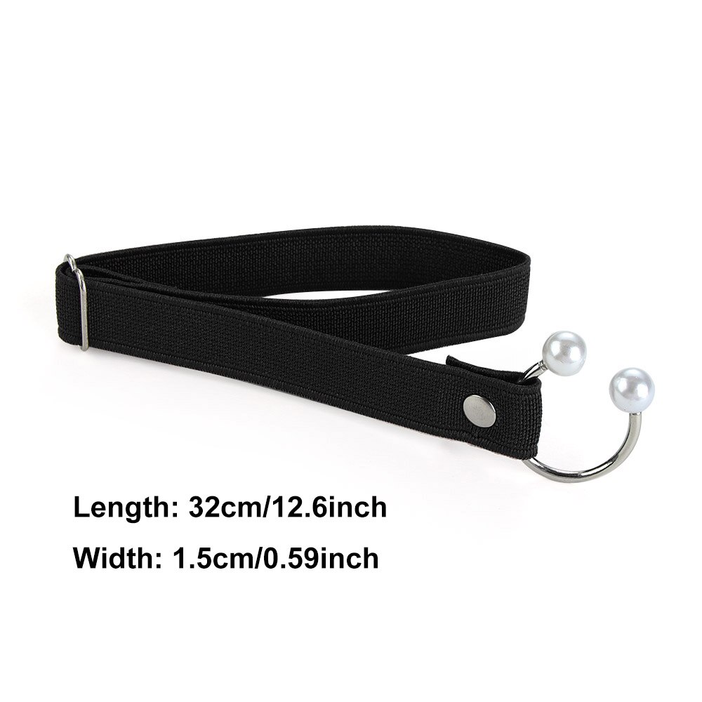 Correa elástica para zapatos de tacón alto para mujer, correa ajustable con perlas en forma de U, cordón elástico anticaída, accesorios para zapatos, 1 par