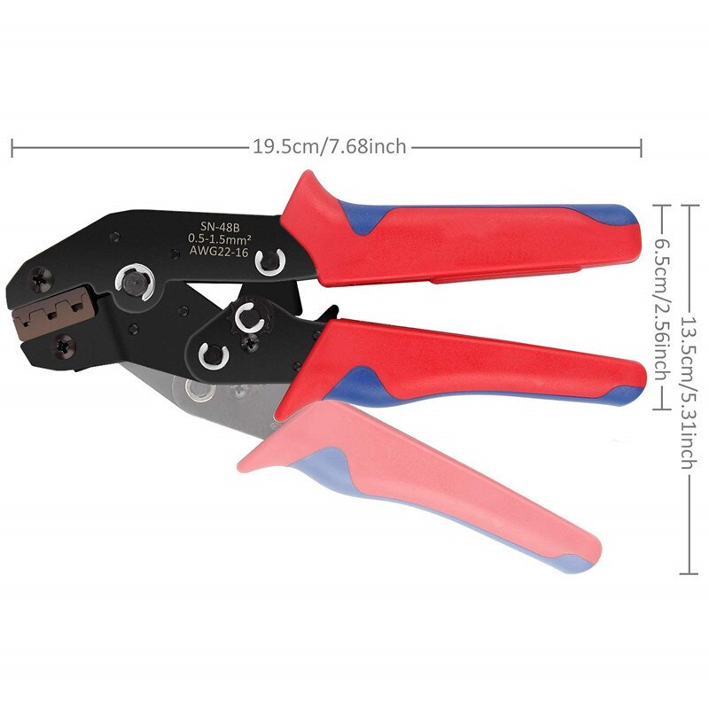 48B Crimping Plier Set Needle Clamp Wire Connector Crimper Boxed Kit with 600Pcs Insert Spring Terminal Cold Compression Pincers