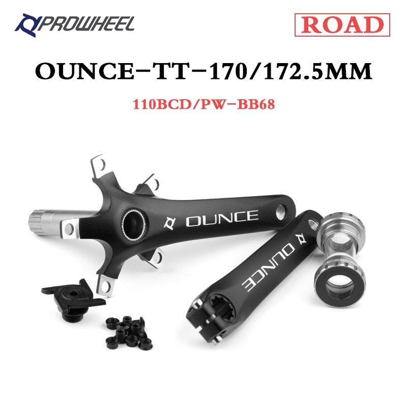 PROWHEEL OUNCE-TT Road Bicycle Crankset 110BCD 170mm 172.5mm Crank with BB Bottom Bracket Aluminum Alloy Cranks