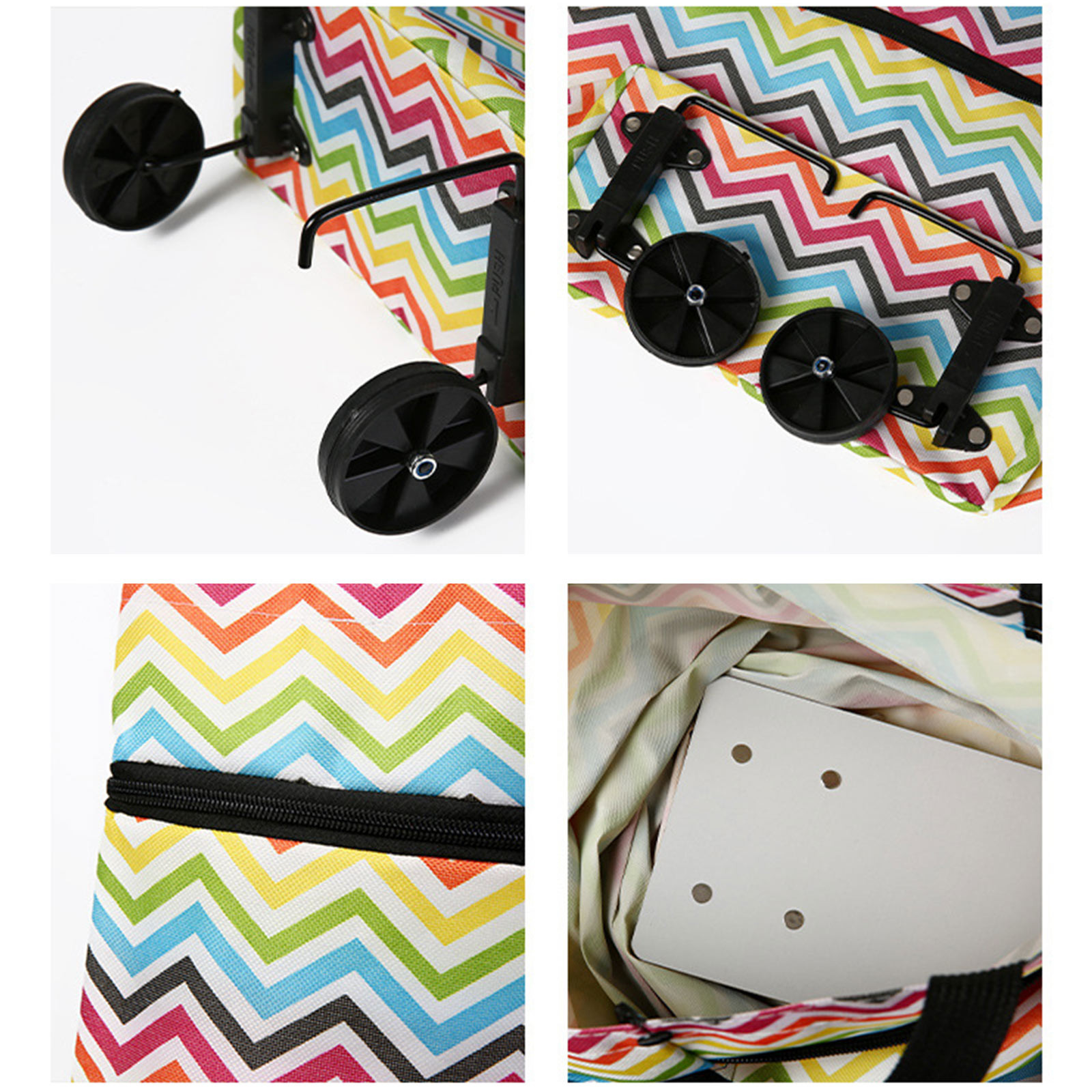 opvouwbare trolleytassen, boodschappentrolley boodschappentas met wielen, opvouwbare winkelwagentjes voor thuis supermarkt duurzame tas