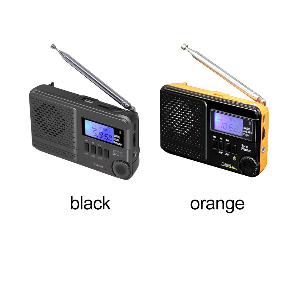 Handheld Digitale Radio Lcd-scherm Am Fm Mini Draagbare Antenne Muziek Afspelen Media Player MP3 Ondersteuning Tf-kaart Volledige band