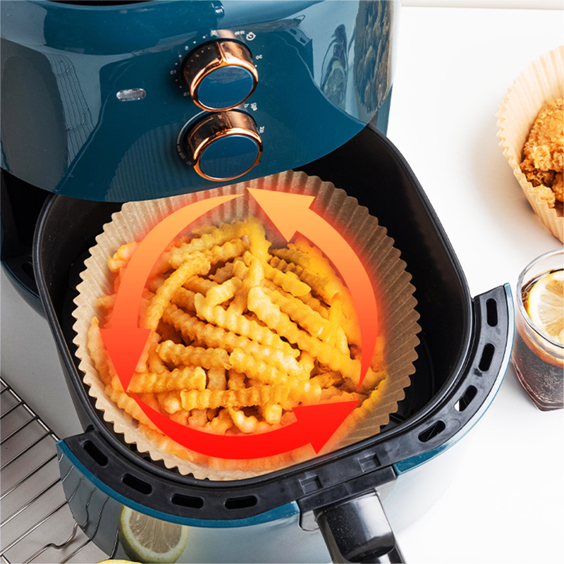 50 stk airfryer engangspapirforing non-stick måtte dampkoger rund papir bagemåtter køkken airfryer bagetilbehør