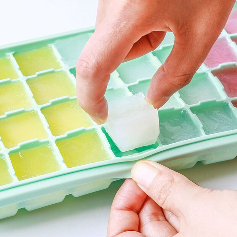 Grids Silicone Ice Cube Mold Fresh Food Fruit Large Ice Tray Moulds With Lids For Ice Party Whiskey Cocktail Cold Drink