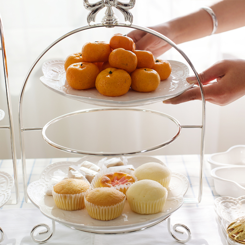 European Multilayer Dessert Cake Stand Cake Plate Dessert Fruit Tray Afternoon Tea Three-tier Cake Stand European multilayer