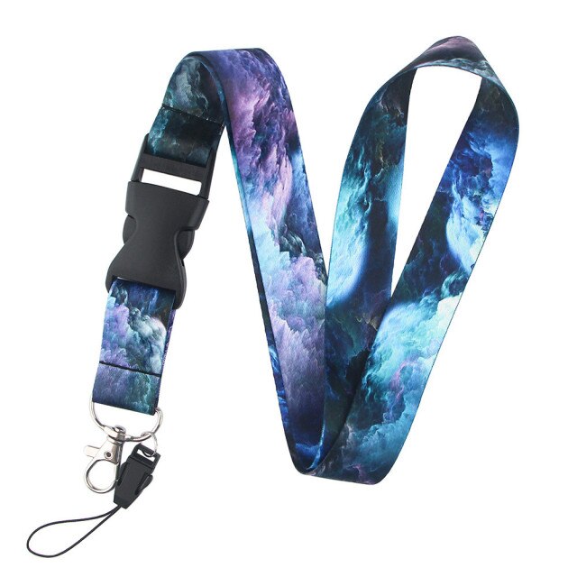 Sterrenhemel Elements Lanyards Sleutelhanger Kleurrijke Print Hals Bandjes Sleutelhanger Mobiele Telefoon Touw Leraren 1 Stuks Badge Houder sleutel: E