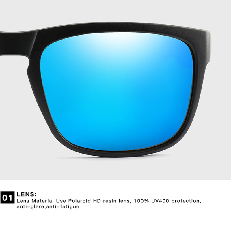 Longkeeper heren klassieke gepolariseerde zonnebril heren zonnebril vierkante spiegelbril bestuurdersveiligheid  uv400 oculos masculino