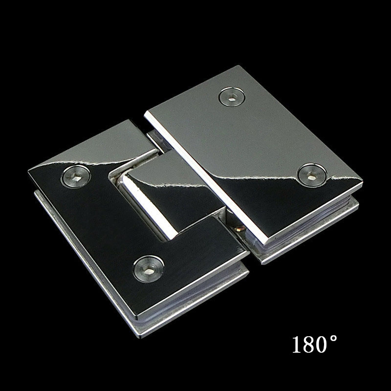 Stainless Steel Hinge for 8-10mm Glass Bracket Glass to Glass Door Hinges Bathroom Shower Door Bracket Glass Door Hinge: 180 Mirrored 304