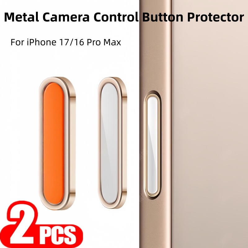 2PCS Metal Camera Control Button Protector For iPhone 17 16 Pro Max Alloy Ring Glass Side Control Cover Anti-scratch Sticker