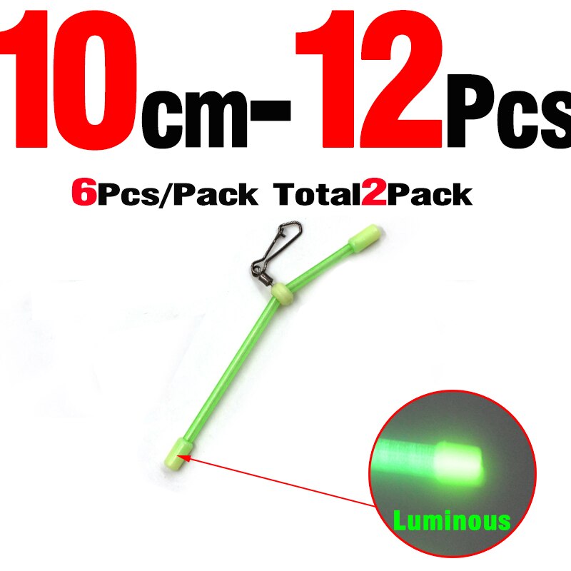 Mnft 12 stk havfiskeri plast lysrør balancebeslag hvid rullende snaplink anti-tangle bomme fiskegrej: Størrelse 10cm 12 stk