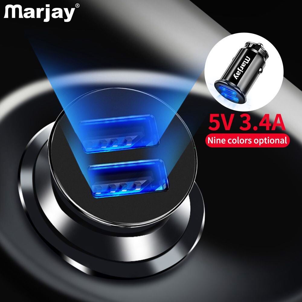 Marjay Rode USB Car Charger Voor iPhone X Xiaomi Redmi Note 7 Samsung S10 Tablet Dual 3.4A Snelle Lader Auto -Charger Adapter In Auto