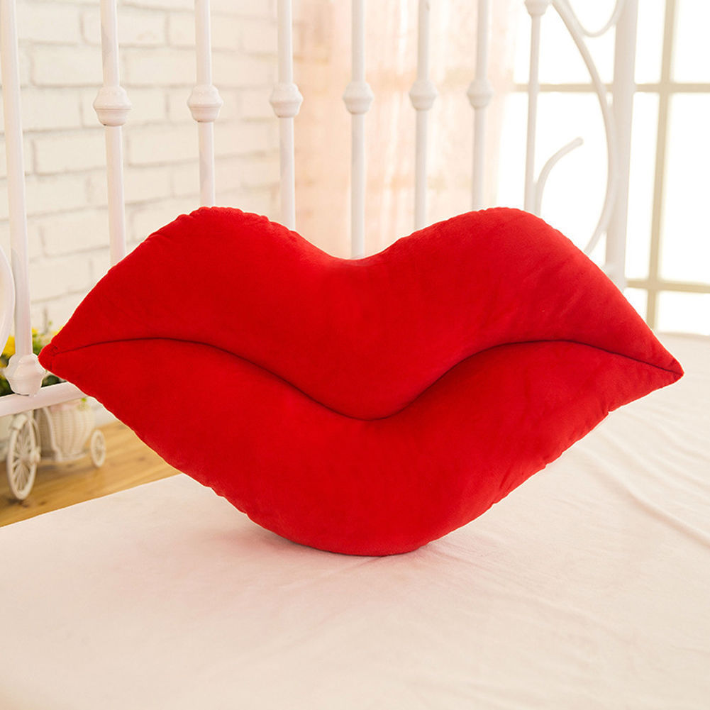 Læbeformet pude blød pude 30cm bred kastepude piges plys legetøjsbil sofa stol indretning valentinsdag: 2