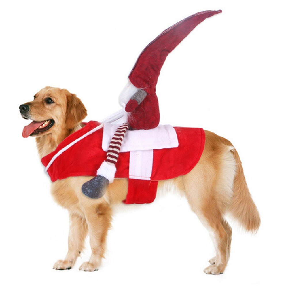 Pet Dog Christmas clothes Santa Claus Riding A Deer Jacket Coat Pets Christmas Dog Apparel Costumes for Big Dog or Small Dog