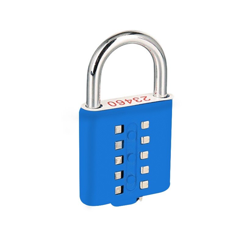 10 Digit Push Button Password Lock Chrome Plated Anti-theft Combination Padlock Push Password Locking Mechanism for Locker etc: blue 10password
