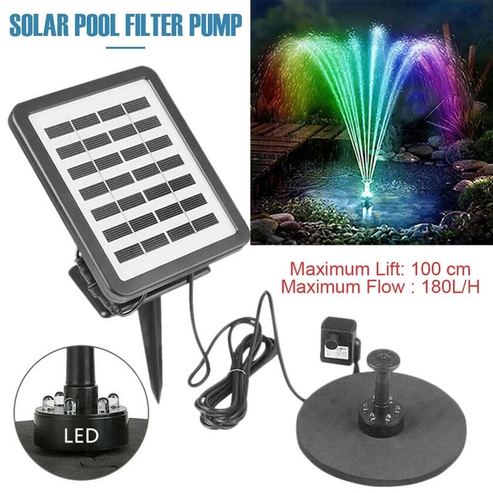 Solar Power Water Fountain Pump Solar Fontein Bird Fountain Water Floating Fountain Pond Garden Decoration with 7 Nozzles