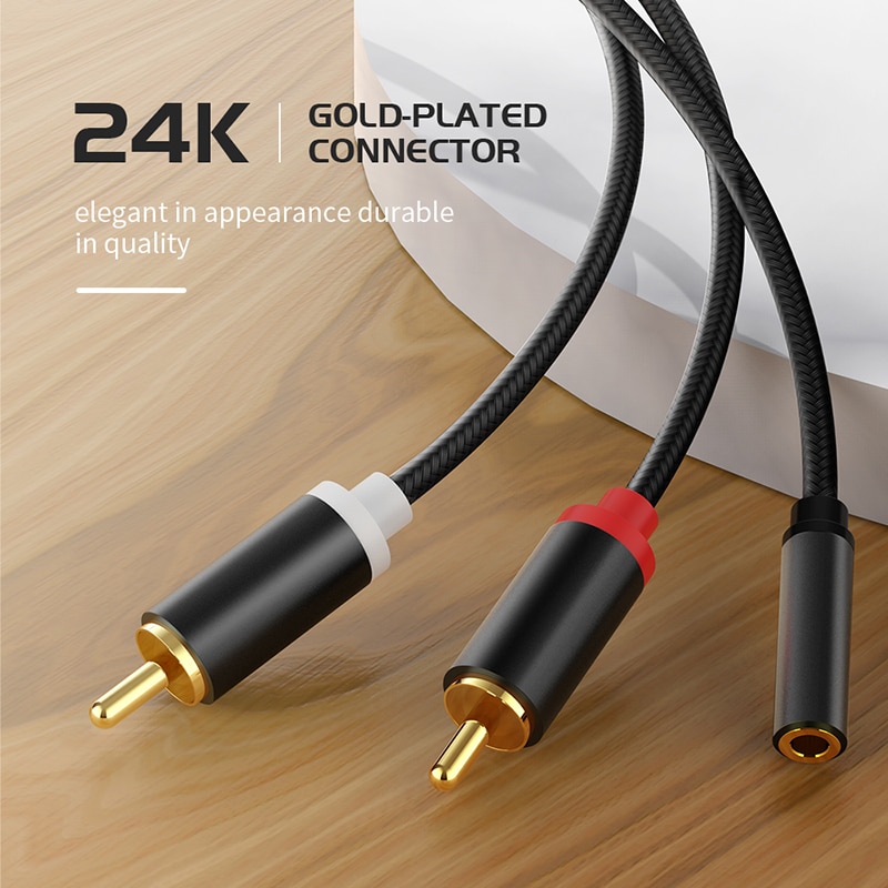 Rca Kabel 2RCA Naar 3.5Mm Jack Audio Kabel 2 Rca Male Splitter Aux Kabel Voor Tv Pc Dvd Luidspreker audio Versterkers Subwoofer