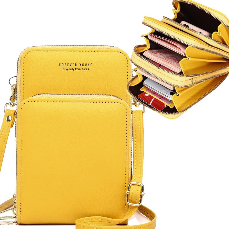 Small Shoulder Bag For Women Large Capacity Phone Pocket Card Purse Pu Leather Ladies Crossbody Bags Female Messenger