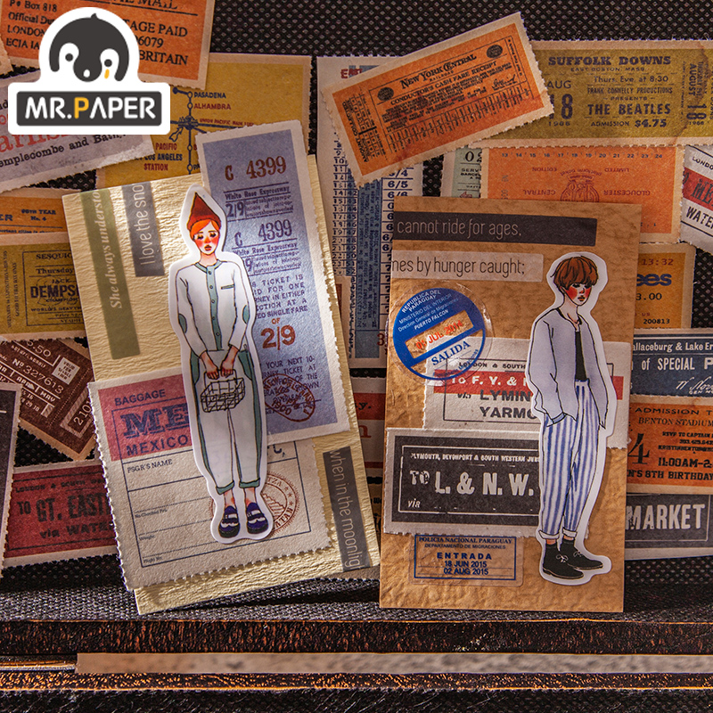 JIUMO 8 Traveler Ticket Book Series Retro Ticket Material Original DIY Stationery Decoration Material Packag