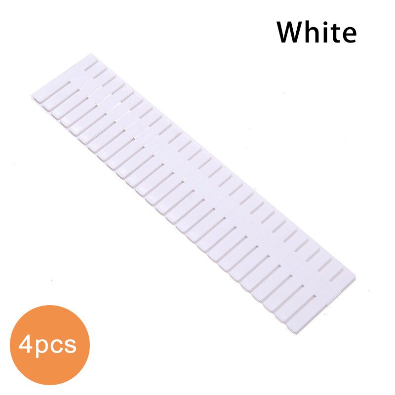 4 stk 37/47cm justerbar plast skuffe skillevæg diy opbevaringshylder husholdnings opbevaring arrangør skillevæg hjem værktøjer: 4 stk hvid