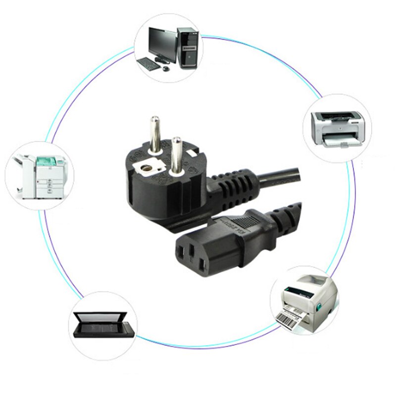 EU Euro US DC Power Kabel VDE Verlengsnoer 1.8m Voor Dell PC Computer Monitor Printer Samsung LG TV Xbox Een