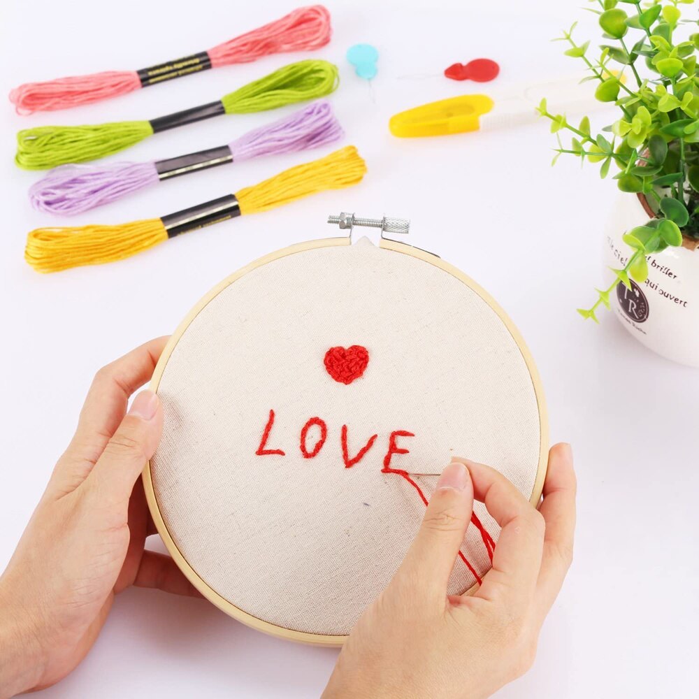 Embroidery Floss Thread Craft Floss Set for Friendship Bracelets 50 /100 Skeins Rainbow Colors with 23 pcs Embroidery Tools