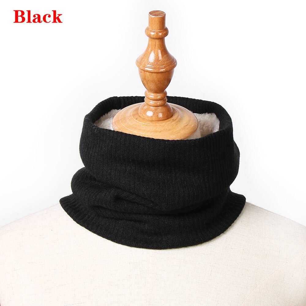 1 PC Bonito Algodão Bebê Inverno Neck Warmer Anel Scarf Crianças Meninas Meninos De Malha De Lã O-Lenços Cor Sólida crianças Quente Baixada: Black