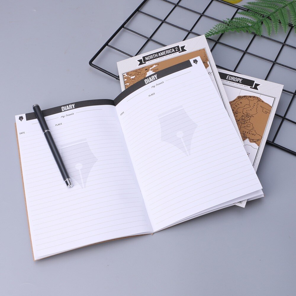 Journal Diary Notebooks Scratch Map Popular Travel City 8 World Maps Travelogue