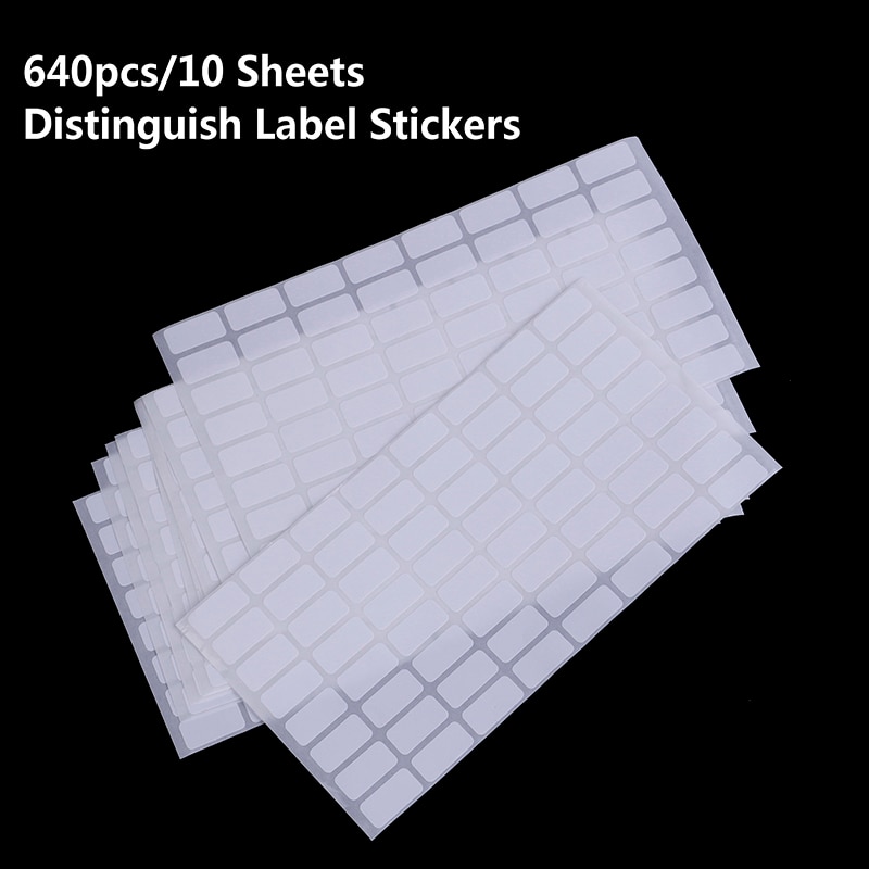 640 Stks/partij 10*20Mm Lege Witte Sticker Labels Kleine Papier Zelfklevend Etiket Stickers Beschrijfbare Opmerking Sticker Tag Ambachten