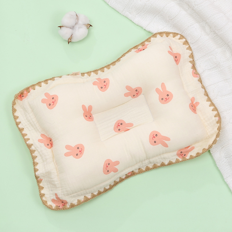 Cartoon Baby Newborn Pillow Breathable Pillow Soft Cotton Toddler Bed Pillow for Sleeping Bassinet Bedding: PURPLE