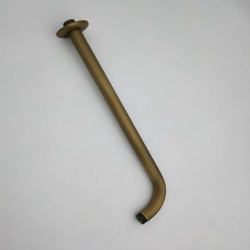 Antique Brass Wall Shower Head Extension Pipe - 12&quot; Long Shower Arm Arm Bathroom Accessories Khh104