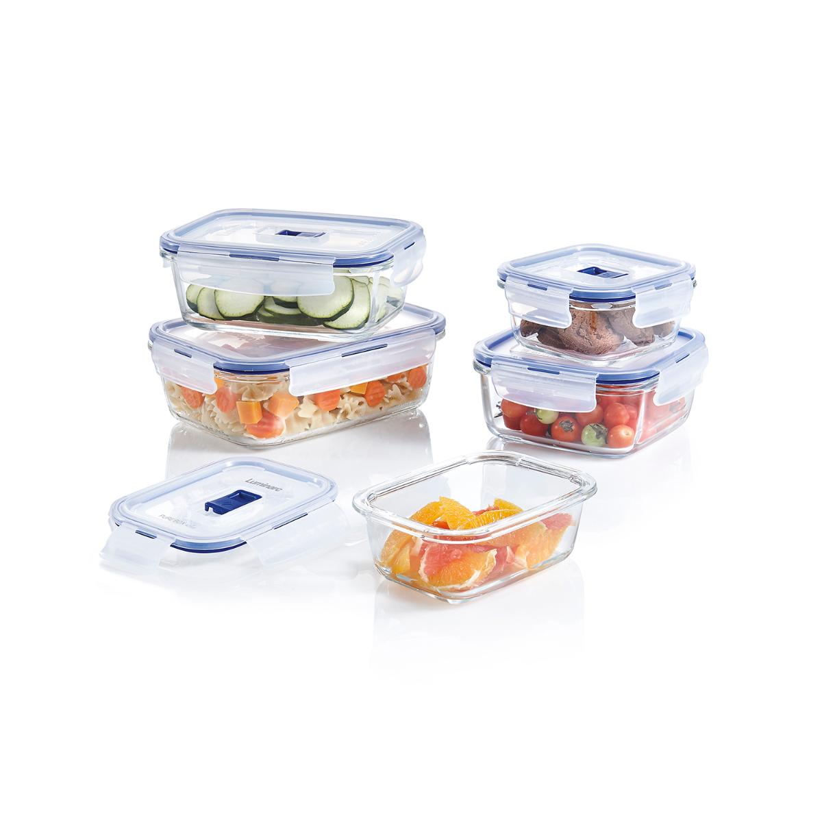 LUMINARC PURE BOX ACTIVE Recipiente Cuadrado Hermetico 16Cm - 122Cl Vidrio Apto Lavavajillas Apto Microondas