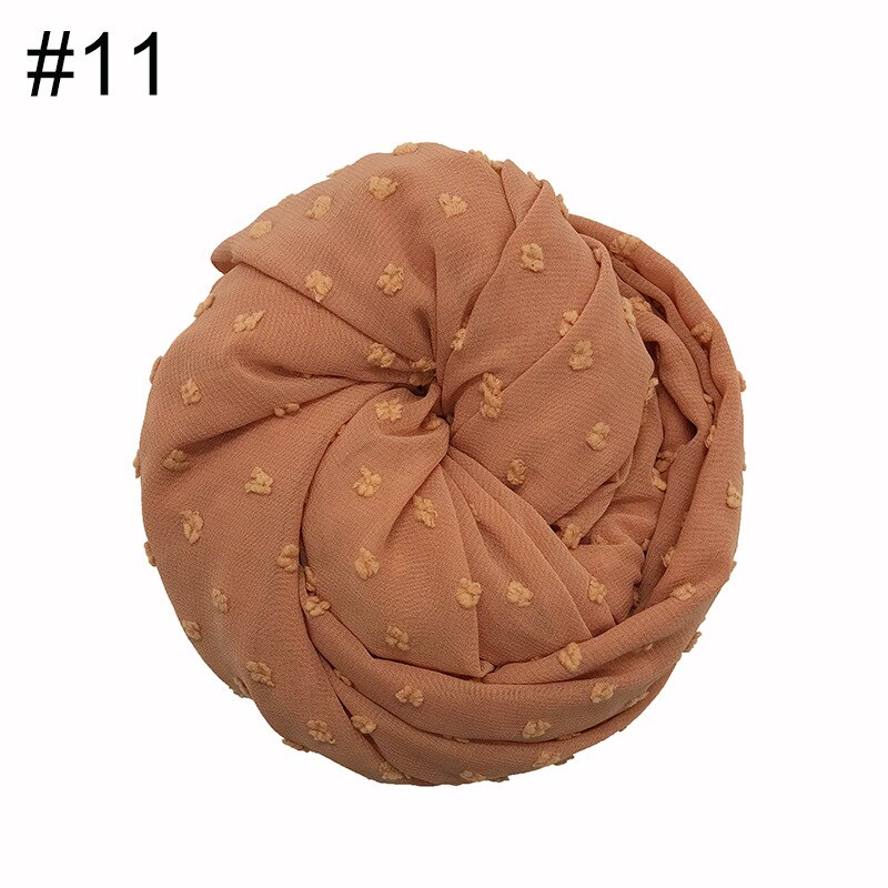 Fuzzy ball scarf Plain solid scarves Lady's wrap Chiffon muslim hijab Women shawls: 11