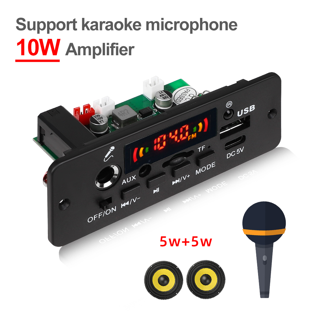 DC 5V MP3-Player 2*5W Verstärker Bluetooth MP3-Decoder Board Auto Musik-Player FM Radio Freis prec heinrich tung Aufzeichnung modul Unterstützung Mikrofon