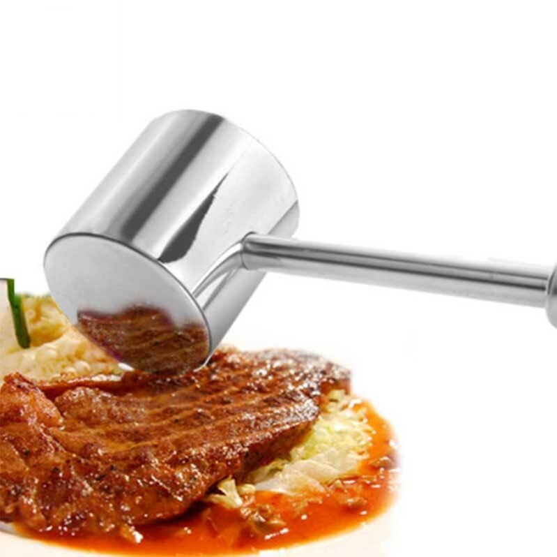 Double-sided 304 steak pine meat hammer stainless steel meat hammer crushed ice hammer knocking meat hammer kitchen gadgets