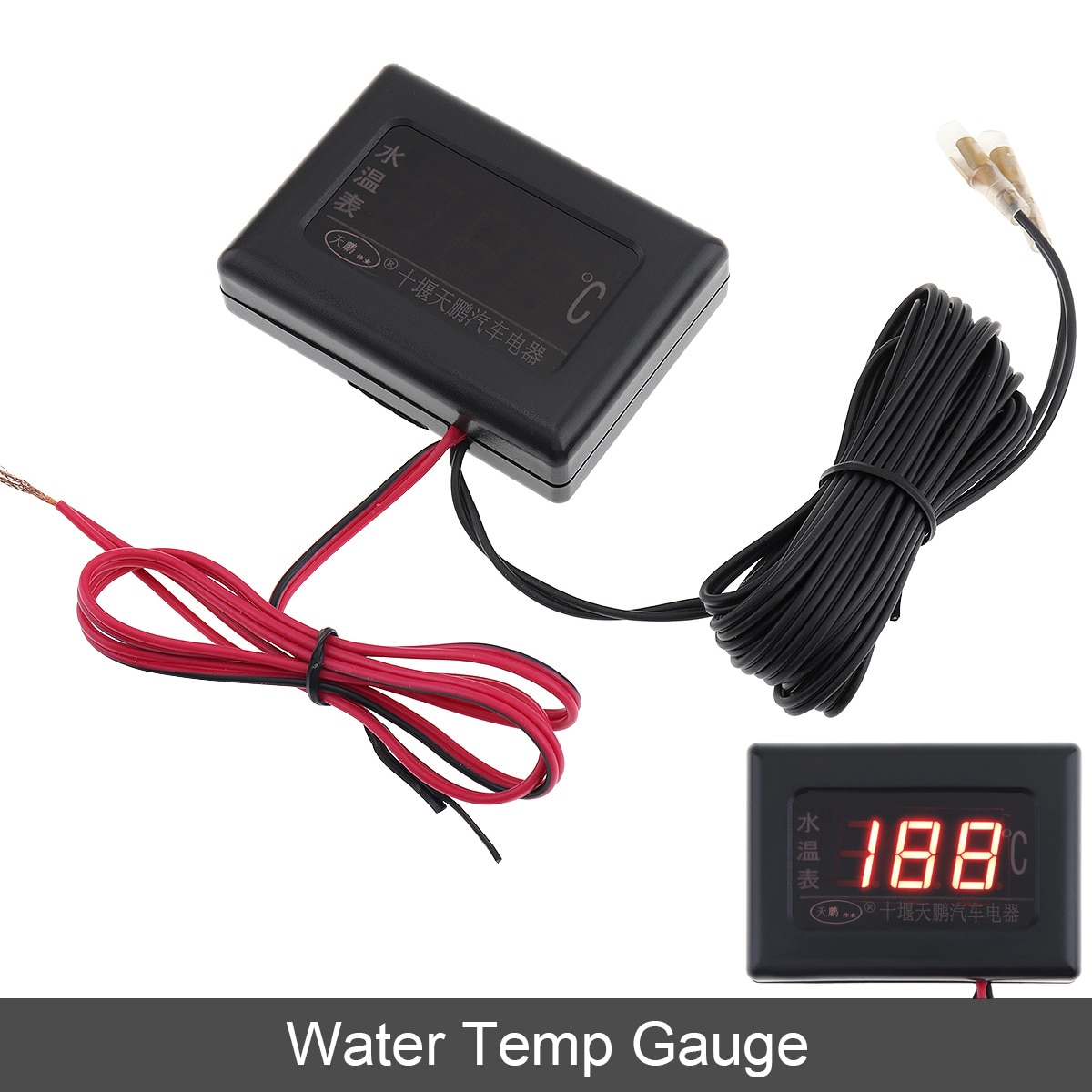 12V 24V Auto Water Temp Meters Universele Digitale Display Anti-shake Water Temp Gauge met Sensor Auto instrument voor Auto Vrachtwagen