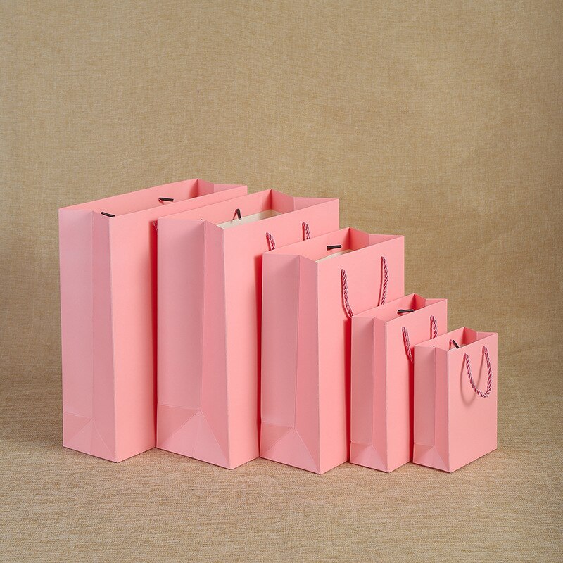Pretty Pink Kraft Bag Mini Bag Voor Verjaardag Bruiloften Kerst Feestdagen Afstuderen Babyborrels Bag Shopping Bags