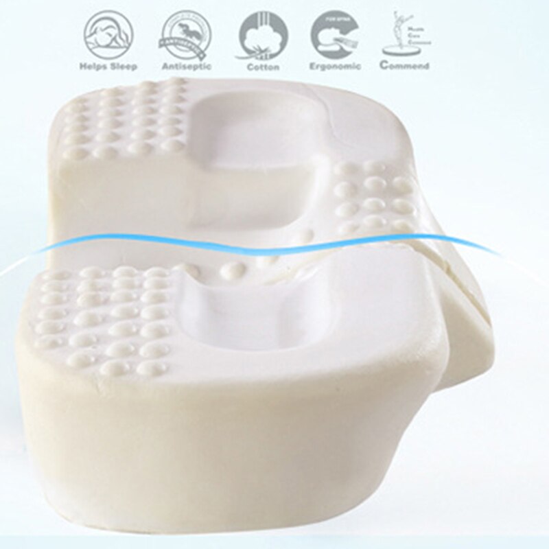Almohada antiarrugas de espuma viscoelástica curva ergonómica que mejora las almohadas para dormir perfecta soporte para el cuello cóncavo reposacabezas-gris