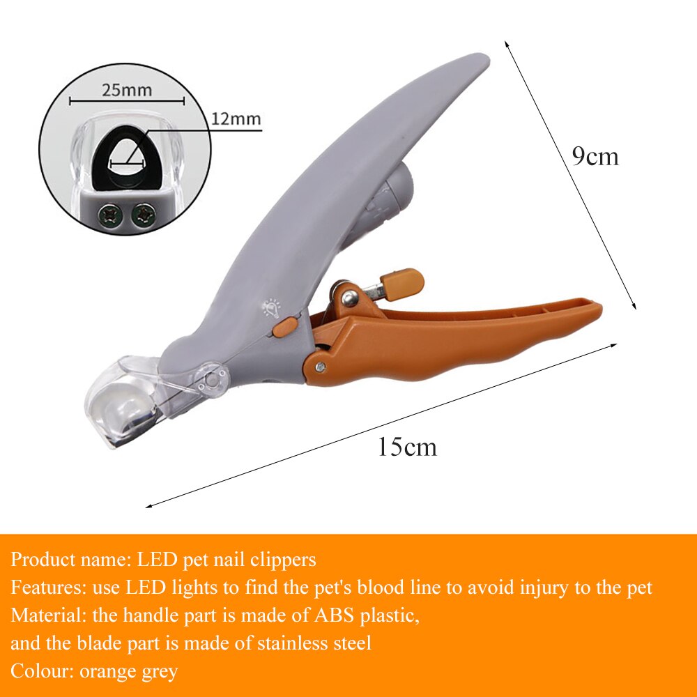 Dog Nail Clippers Light Pet Nail Clipper Scissors Electric Pet Nail Clipper LED Light Nail Trimmer For Pets Dog Cat