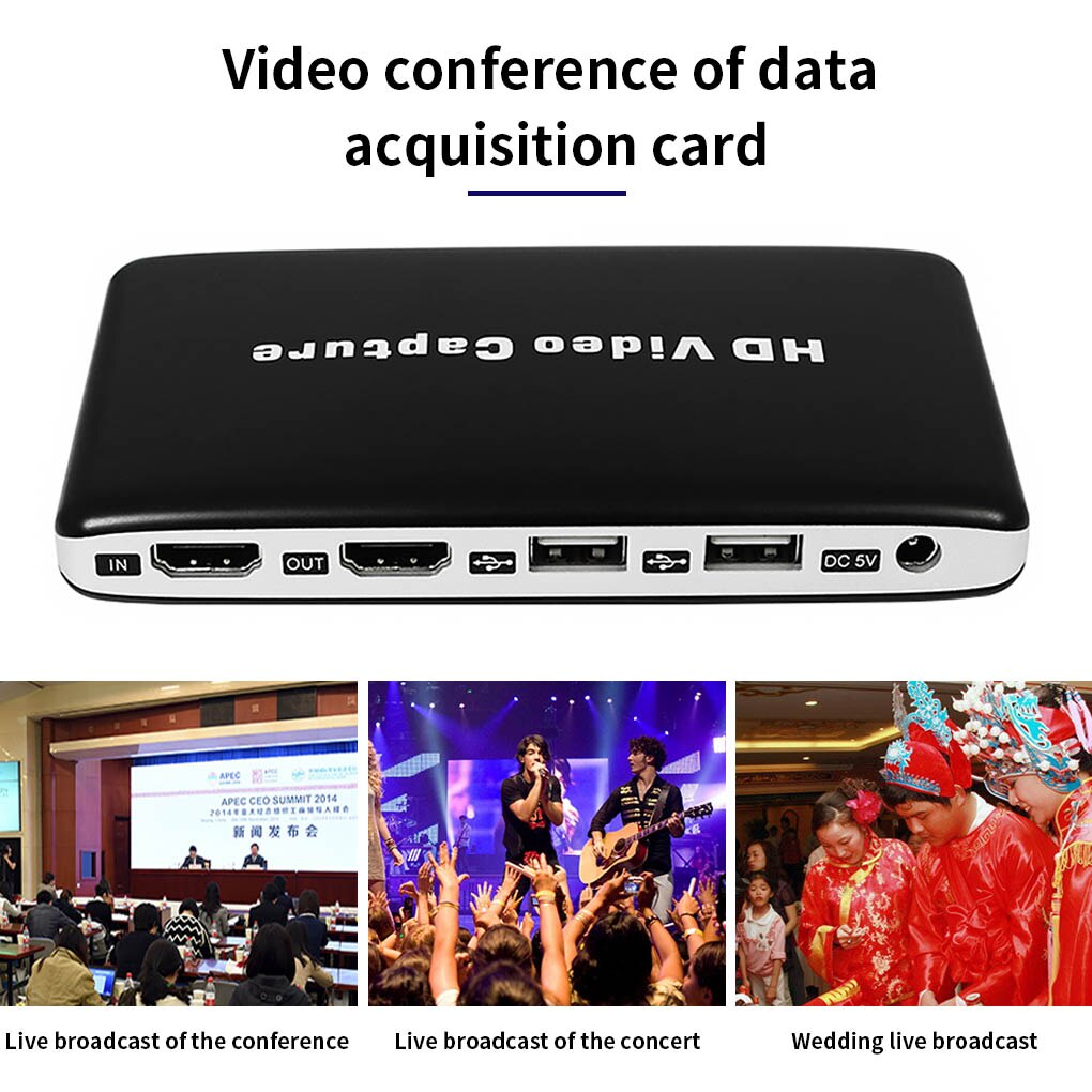 USB 1080P Video Capture Card Gaming HD Video Recorder Media Playback Automatic Adjustment