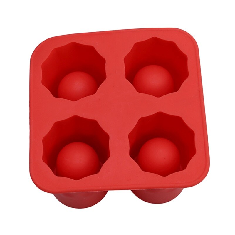 4 Cup Shaped Glass Freeze Mold Maker Silicone Ice Cube Glass Freeze Mold Ice Cream Tools Bar Tools Ktchenware