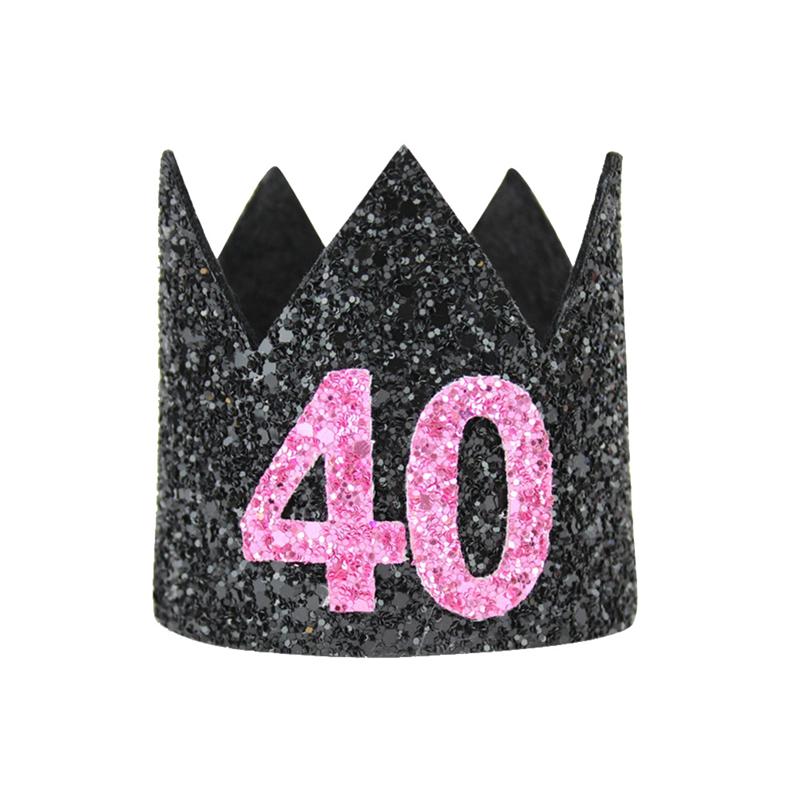 Verjaardagsthema glitterstof verjaardagshoedjes feest baby muts mini hoed eerste verjaardag feestversiering volwassen verjaardag nummer hoed: Legergroen