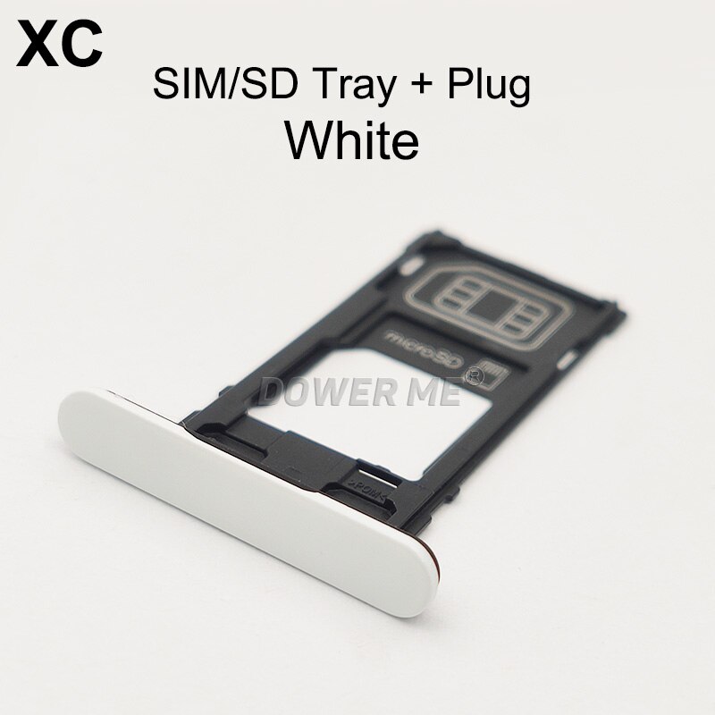 Dower me memory microsd kortholder læser sim bakke slot til sony xperia x compact mini  f5321 xc 4.6 ": Bakke og stik hvid
