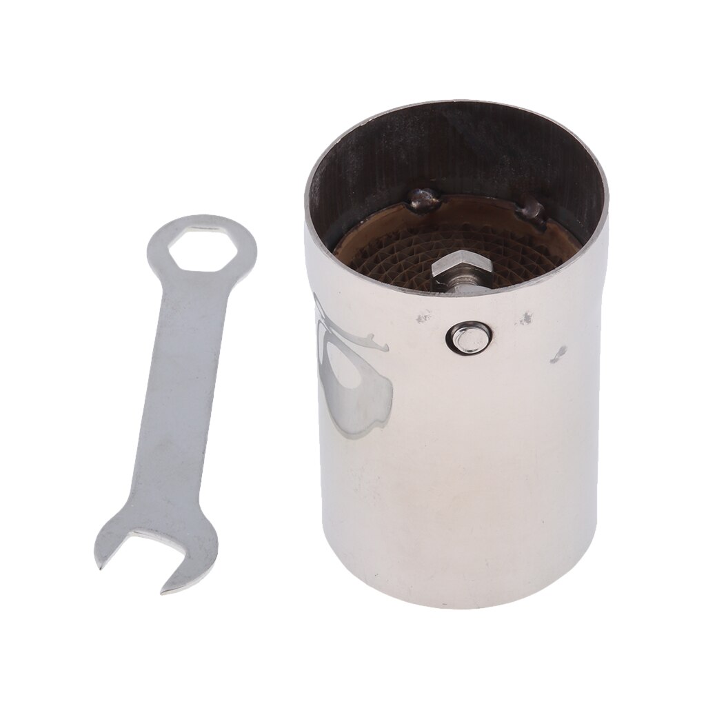 Universal Silver Stainless Steel Motorcycle Exhaust Silencer Muffler Baffle