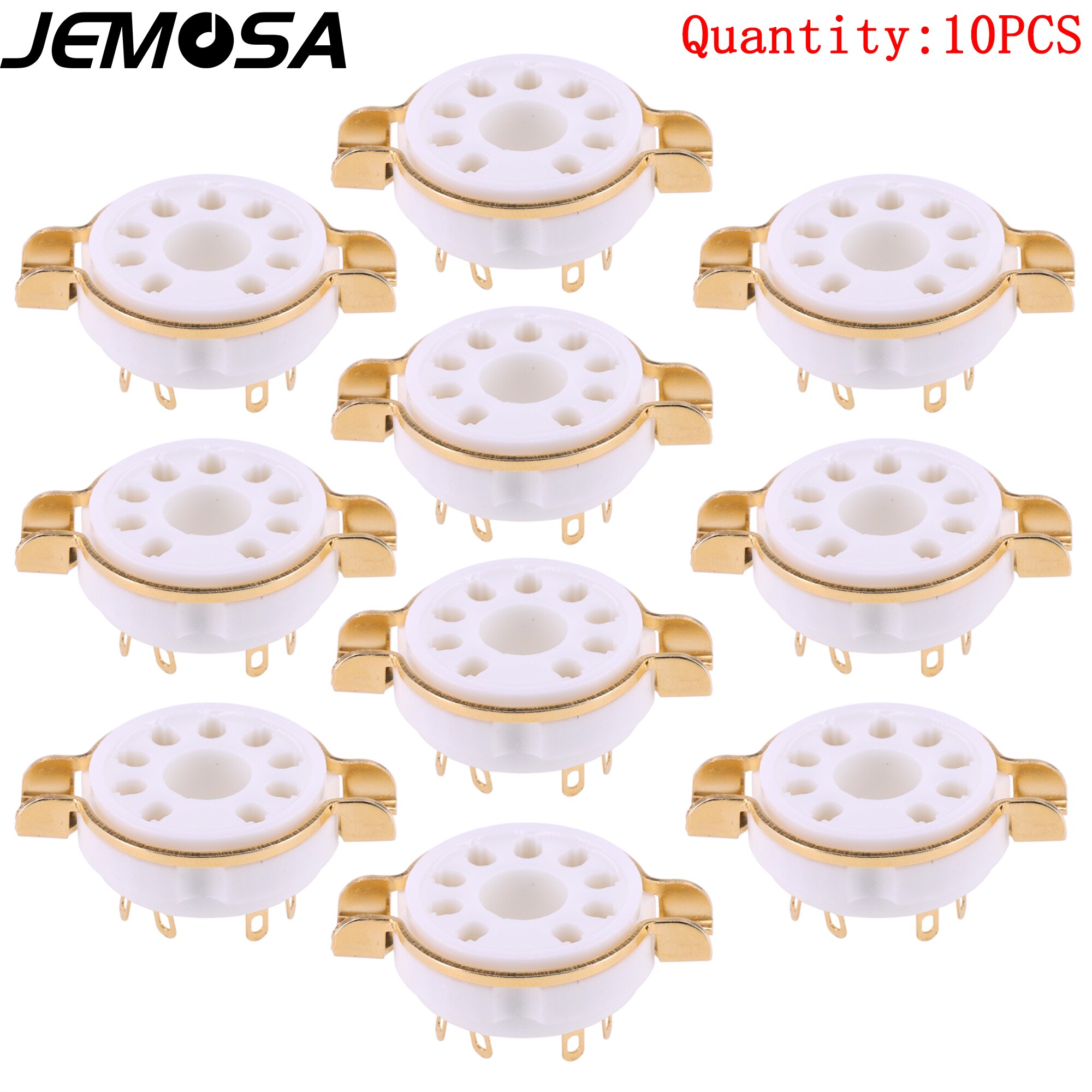 Keramische Grote 9Pins Buis Socket B9D Valve Socket GZC9-2 Voor EL504 PL504 EL519 PL519 6p12p Vacuüm Buis Versterker Vintage audio Hifi: Gold Plated 10PCS