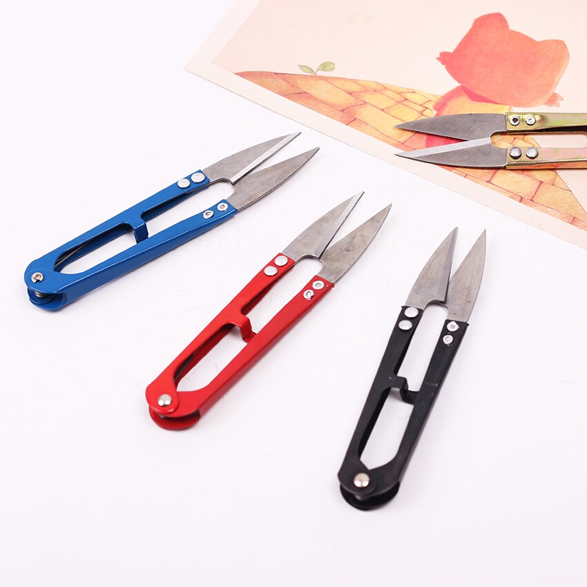 Ciseaux en forme de U, ciseaux en métal multicolores, outils artisanaux, Mini-tondeuse, fournitures de coupe de bureau 1 pièce/lot