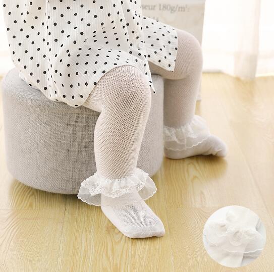 Bebê collants menina recém-nascido crianças meia-calça laço arco flor apertado crianças meias de malha verão collants da criança: white lace / 1 to 2year