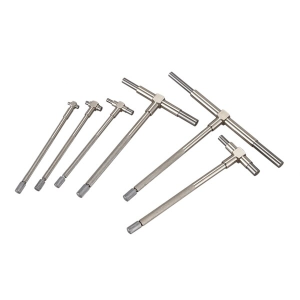 6Pcs Set Telescopic Gauge Set Micrometer Measurement Bore Engineers Kit 8-150mm Silver